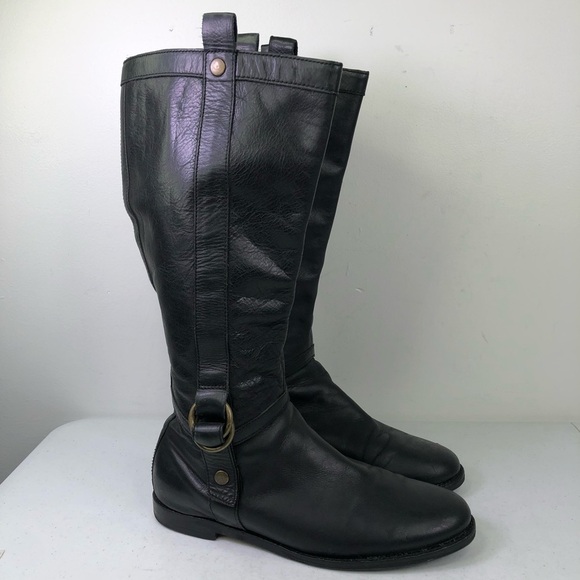 Cole Haan Black Leather Riding Boots Size 9B - Picture 6 of 9